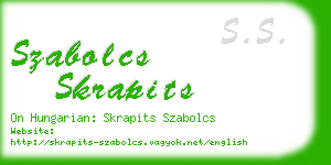 szabolcs skrapits business card